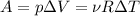 A = p\Delta V = \nu R \Delta T