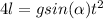 4l = gsin(\alpha)t^2