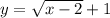 y=\sqrt{x-2}+1