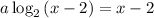 a\log_2{(x-2)}=x-2