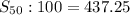 S_{50}:100=437.25