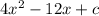 4x^{2} -12x+c