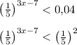 \left(\frac{1}{5}\right)^{3x-7}