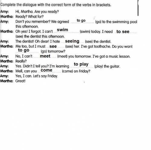 Complete the dialoge with the correct form of the brackets.