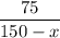 \dfrac{75}{150-x}