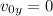 \displaystyle v_{0y}=0