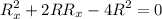 \displaystyle R_x^2+2RR_x-4R^2=0