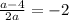 \frac{a-4}{2a} =-2