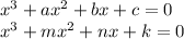 x^3+ax^2+bx+c = 0\\x^3+mx^2+nx+k=0