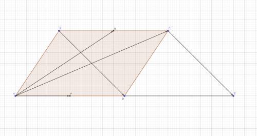 Точка M — середина стороны BC параллелограмма ABCD. Выразите вектор AM через векторы AC и BD.​
