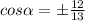 cos\alpha =\pm\frac{12}{13}