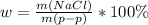 w=\frac{m(NaCl)}{m(p-p)} *100\%