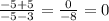 \frac{-5+5}{-5-3}=\frac{0}{-8} =0