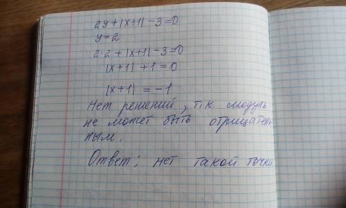 найдите абсциссу точки с ординатой, равной 2 и принадлежащей графику уравнения: ​