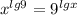 x^{lg9}=9^{lgx}