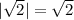 |\sqrt2|=\sqrt2