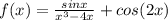 f(x)=\frac{sin x}{x^3-4x}+cos(2x)