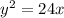 y^{2} =24x