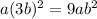 a(3b)^{2}=9ab^{2}