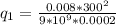 q_{1} = \frac{0.008*300^{2} }{9*10^{9}*0.0002}