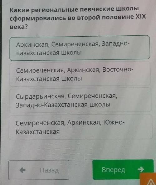 Во второй половине XIX века сформировались три региональных школы казахских народно-профессиональных