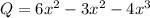 Q=6x^2-3x^2-4x^3