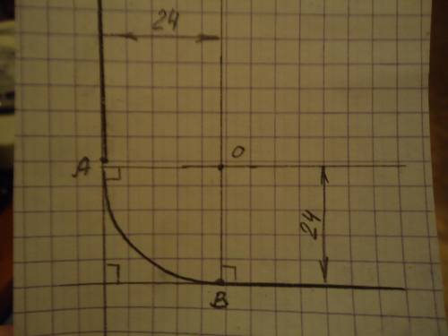 Выполните сопряжение прямых расположенных друг к другу под углом 90° радиусом равным 24 ЭТО ЧЕРЧЕНИЕ