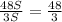 \frac{48S}{3S} = \frac{48}{3}