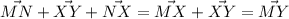 \vec{MN}+\vec{XY}+\vec{NX}=\vec{MX}+\vec{XY}=\vec{MY}