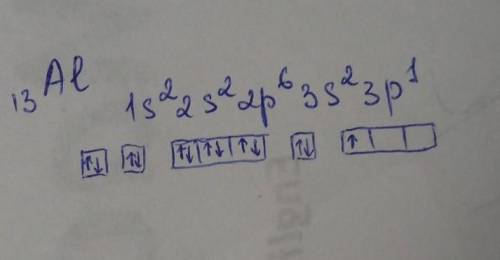 Напишите:а)электронную формулу атома алюминия;в)электронно-графическую формулу атома алюминия