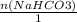 \frac{n(NaHCO3)}{1}