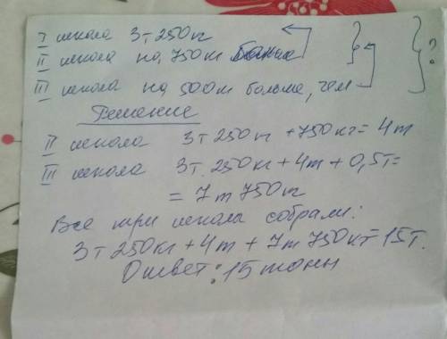 Все 3 школы района собрали металлолом: у первой школы оказалось 3 т 250 кг, что на 750 кг меньше, че