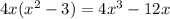 4x(x^2 - 3) = 4x^3 - 12x