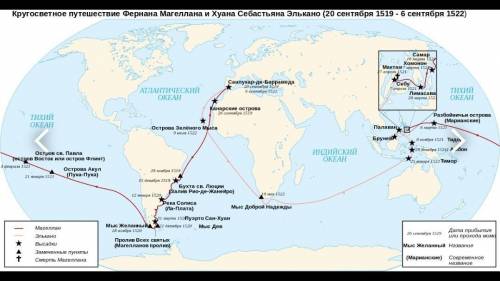 4. Используя атлас выполни следующие задания: а.определи маршрут путешественников Ф.Магеллана и Эльк
