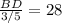 \frac{BD}{3/5} =28\\