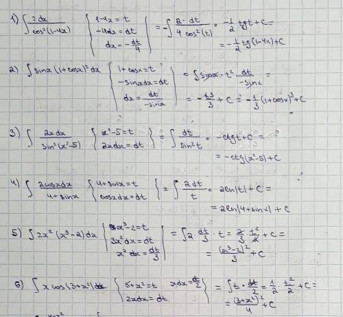 Найти интегралы. Можно методом подстановки