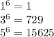 1^{6}=1\\3^{6}=729\\5^{6}=15625