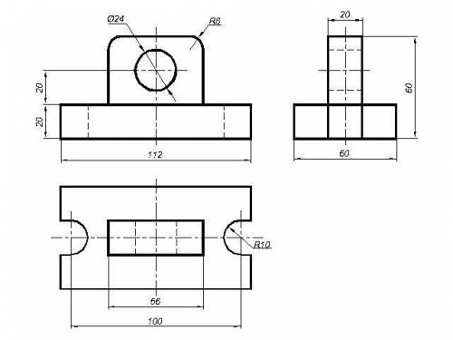 с черчением Начертить 3 вида с размерами