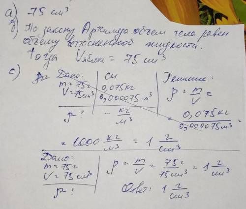 Мирдза и Том решили определить плотность яблока. Взвесив яблоко они установили, что его масса равна