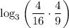 \log_3\bigg(\dfrac4{16}\cdot \dfrac49\bigg)