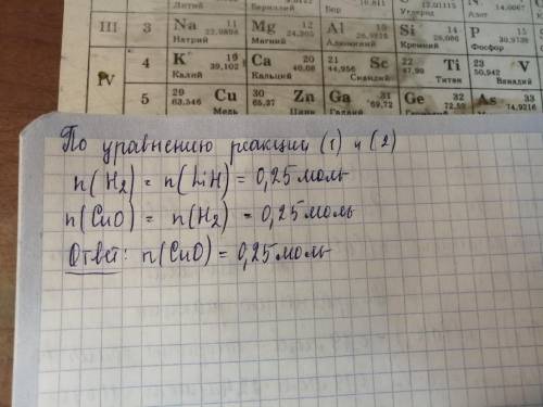 Решите задачу Какое количество (моль) оксида меди(2) можно восстановить газом, полученным при взаимо