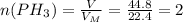 n(PH_3)=\frac{V}{V_M}=\frac{44.8}{22.4}=2