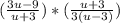 (\frac{3u-9}{u+3})*(\frac{u+3}{3(u-3)})