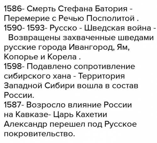 Назовите события внешней политики, произошедшие во время правления Федора Ивановича * можно выбрать