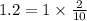 1.2 = 1 \times \frac{2}{10}