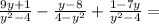 \frac{9y+1}{y^2-4} -\frac{y-8}{4-y^2} +\frac{1-7y}{y^2-4} =