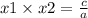 x1 \times x2 = \frac{c}{a}