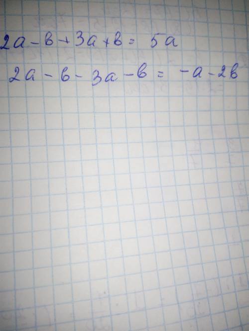 Знайдіть суму і різницю двочленів : 2a-b і 3а+b​