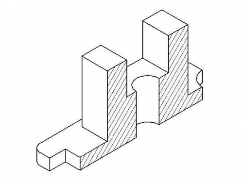 Черчение 9 класс 1) начертить V- в разрезе, H-вид, W-вид, нанести размеры 2) изометрия в разрезе.