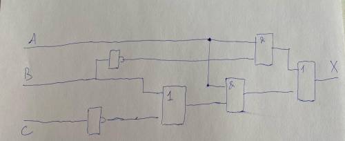 Построить схему на логических элементах. Упрощать выражение не нужно.